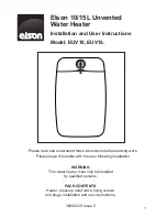 Elson EUV10 Installation And User Instructions Manual preview