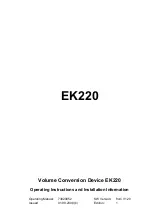 Предварительный просмотр 1 страницы Elster EK220 Operating Instructions And Installation Information