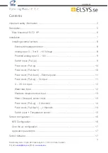 Предварительный просмотр 3 страницы Elsys 110480 Operating Manual