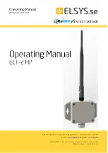 Предварительный просмотр 1 страницы Elsys ELT-2 HP Operating Manual