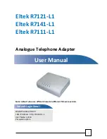 Preview for 1 page of Eltek R7111-L1 User Manual