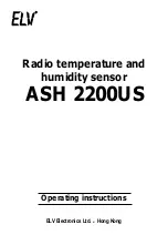 elv ASH 2200US Operating Instructions Manual preview