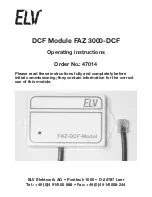 Preview for 1 page of elv FAZ 3000-DCF Operating Instructions Manual