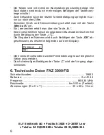 Preview for 8 page of elv FAZ 3000-FB Operating Instructions Manual