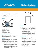 Preview for 1 page of Elvaco M-Bus Splitter Manual