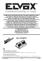 Elvox 931/0CT Wiring Instructions предпросмотр