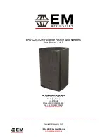 Предварительный просмотр 1 страницы EM Acoustics EMS-122 User Manual