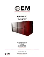 EM Acoustics Quake MSE-118 User Manual preview