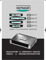 Preview for 1 page of EM Phaser EA1250 Installation & Operating Manual