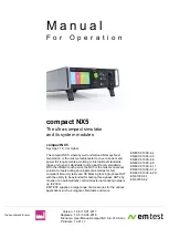 EM TEST compact NX5 bp-1-300-16 Operation Manual preview