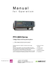 Preview for 1 page of EM TEST PFS 200 B1 Manual For Operation