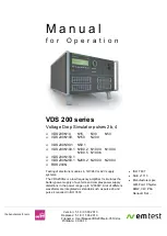 Preview for 1 page of EM TEST RDS 200N Manual For Operation