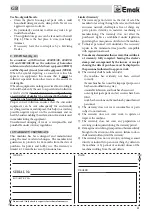 Preview for 11 page of EMAK HC 600 E Operators Instruction Book