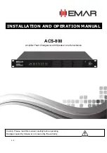 Предварительный просмотр 1 страницы EMAR ACS-800 Installation And Operation Manual