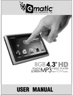 Ematic Digital Touch screen MP3 player User Manual preview