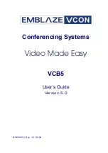 Предварительный просмотр 1 страницы Emblaze-VCON VCB5 User Manual