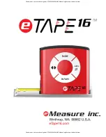 Предварительный просмотр 1 страницы eMeasure eTape16 Manual