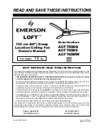 Emerson ACF765BQ Owner'S Manual preview