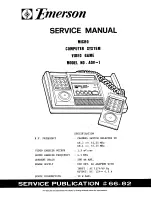 Preview for 1 page of Emerson ADV-1 Service Manual
