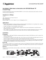 Preview for 1 page of Emerson Appleton U-Line ECP-1523 Instruction Sheet