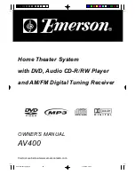 Preview for 1 page of Emerson AV400 Owner'S Manual