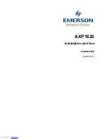 Preview for 1 page of Emerson AXP1620 Installation And Use Manual