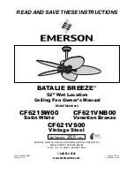 Предварительный просмотр 1 страницы Emerson BATALIE BREEZE CF621SW00 Owner'S Manual