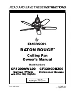 Предварительный просмотр 1 страницы Emerson BATON ROUGE CF3200AWL00 Owner'S Manual