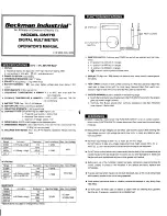 Preview for 1 page of Emerson Beckman Industrial DM78 Operator'S Manual