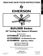 Emerson Builder CF700BS09 Owner'S Manual предпросмотр