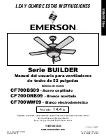 Предварительный просмотр 25 страницы Emerson Builder CF700BS09 Owner'S Manual