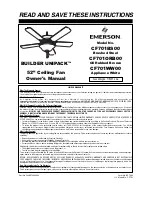 Предварительный просмотр 1 страницы Emerson BUILDER UNIPACK CF701BS Owner'S Manual