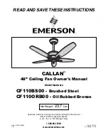 Emerson CALLAN CF110BS00 Owner'S Manual preview