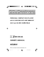 Emerson CD Cruiser HD2800 Owner'S Manual preview