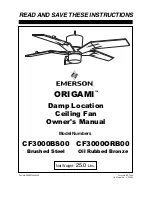 Emerson CF3000BS00 ORIGAMI Owner'S Manual предпросмотр