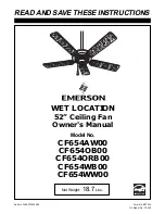 Предварительный просмотр 1 страницы Emerson CF654AW00 Owner'S Manual