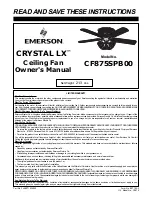 Предварительный просмотр 1 страницы Emerson CF875 Owner'S Manual