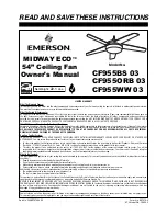 Предварительный просмотр 1 страницы Emerson CF955BS 03 Owner'S Manual