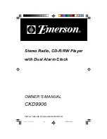 Emerson CKD9906 Owner'S Manual предпросмотр