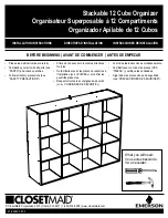 Emerson ClosetMaid Stackable 12 Cube Organizer Installation Instructions Manual preview