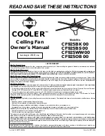 Предварительный просмотр 1 страницы Emerson COOLER CF925BK00 Owner'S Manual