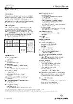 Preview for 1 page of Emerson CSB600 Series Installation Manual