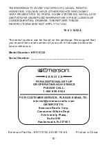 Preview for 11 page of Emerson ER110102 Owner'S Manual