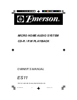 Emerson ES11 Owner'S Manual предпросмотр
