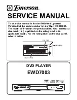 Preview for 1 page of Emerson EWD7003 Service Manual