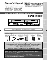 Preview for 9 page of Emerson EWH100F Owner'S Manual