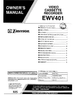 Emerson EWV401 Owner'S Manual preview