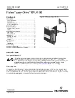 Emerson Fisher easy-Drive RPU-100 Instruction Manual preview