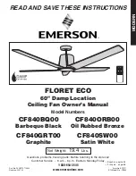 Emerson FLORET ECO CF840BQ00 Owner'S Manual preview