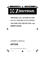 Preview for 1 page of Emerson HD7098 Owner'S Manual